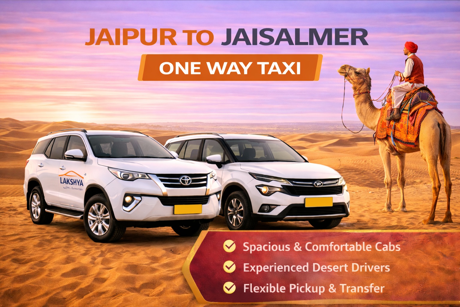 Jaipur to Jaisalmer One Way Taxi